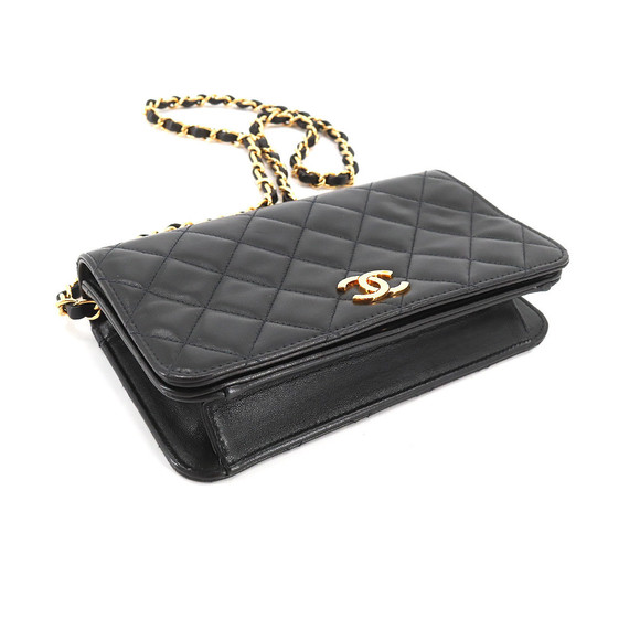 Chanel Mini Matelasse Chain Shoulder Bag Leather Black - Picture 4 of 9